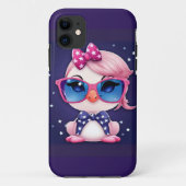 Amerikaanse vlag met Flamingo Cartoon-14484 Case-Mate iPhone Case (Achterkant)