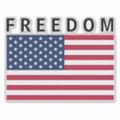 Amerikaanse vlag met Freedom Text Sticker (Voorkant)
