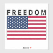 Amerikaanse vlag met Freedom Text Sticker (Vel)