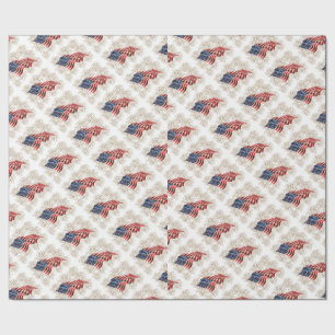 Amerikaanse vlag met Gold Glitter Fireworks Cadeaupapier