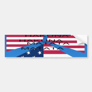 Amerikaanse vlag met Hakuna Matata: Patriottisch o Bumpersticker