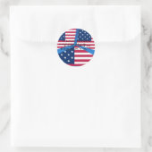 Amerikaanse vlag met Hakuna Matata: Patriottisch o Ronde Sticker (Tas)