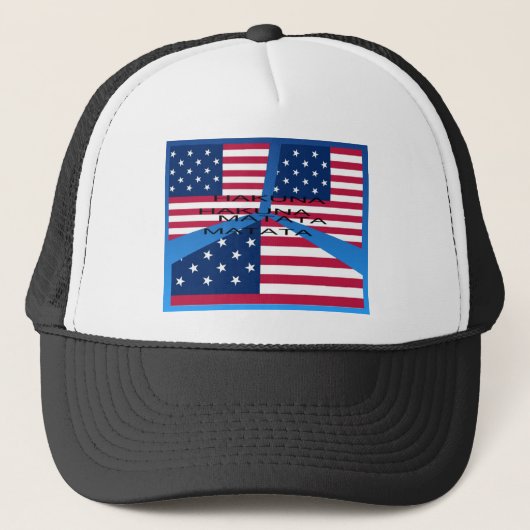 Amerikaanse vlag met Hakuna Matata: Patriottisch o Trucker Pet (Voorkant)
