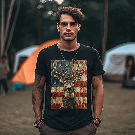 Amerikaanse vlag met herten t-shirt