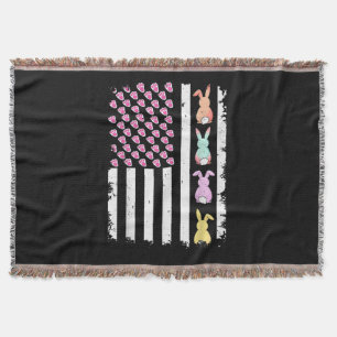 Amerikaanse vlag met konijn voor Pasen Deken