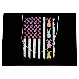 Amerikaanse vlag met konijn voor Pasen Groot Cadeauzakje