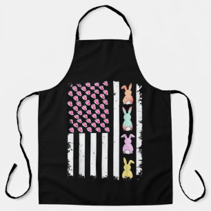 Amerikaanse vlag met konijn voor Pasen Schort