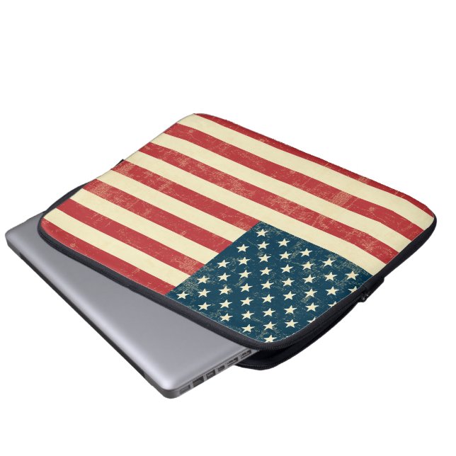Amerikaanse vlag met kop laptop sleeve (Voorkant onderkant)