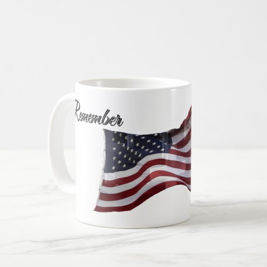 Amerikaanse vlag met kruizen - Onthoud Koffiemok (Voorkant links)