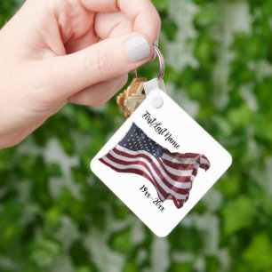 Amerikaanse vlag met kruizen sleutelhanger