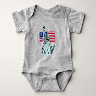 Amerikaanse vlag met Lady Liberty Baby Body Romper