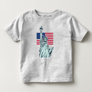 Amerikaanse vlag met Lady Liberty Kinder Shirts