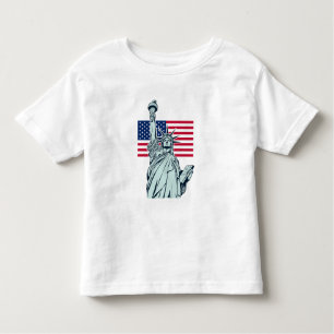 Amerikaanse vlag met Lady Liberty Kinder Shirts