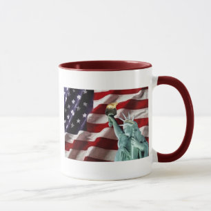 Amerikaanse vlag met Lady Liberty Mok