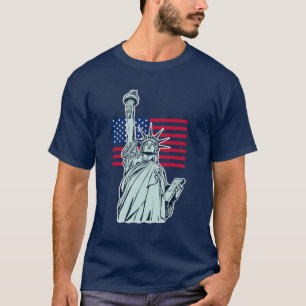 Amerikaanse vlag met Lady Liberty T-Shirt