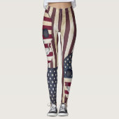 Amerikaanse vlag met Leggings van Skulls Rustige (Voorkant)