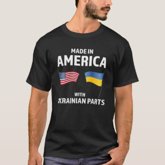 Amerikaanse vlag met oekraïense vlag voor de afsch t-shirt