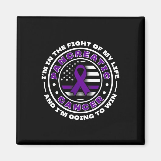 Amerikaanse vlag met Paarse linten voor alvleeskli Magneet (Voorkant)