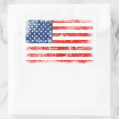 Amerikaanse vlag met patriottische vervorming rechthoekige sticker (Tas)