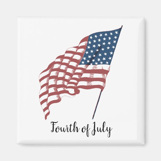 Amerikaanse vlag met patriottische vlag in de win Magneet (Voorkant)