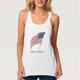  Amerikaanse vlag met patriottische vlag in de win Tanktop