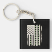 Amerikaanse vlag met Shamrocks voor St Patricks Sleutelhanger (Voorkant)