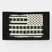 Amerikaanse vlag met Shamrocks voor St Patricks Spandoek (Horizontaal)