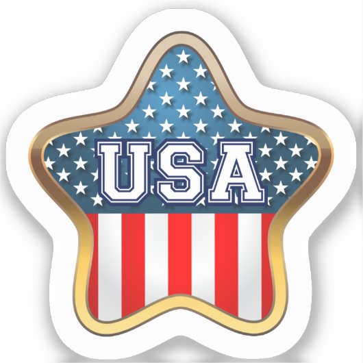 Amerikaanse vlag met Star-vorm Sticker (Voorkant)