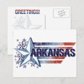  Amerikaanse vlag met ster - Arkansas Briefkaart (Voorkant / Achterkant)