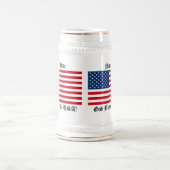 Amerikaanse vlag met tekst/naam bierpul (Center)
