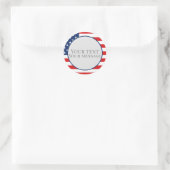 Amerikaanse vlag met uw eigen aangepaste tekst of  ronde sticker (Tas)