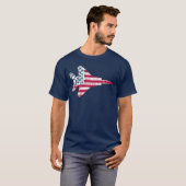 Amerikaanse vlag met vlag T-shirt (Voorkant volledig)