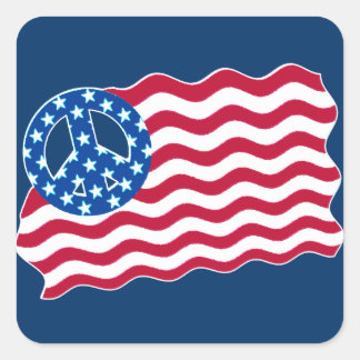 Amerikaanse vlag met vredessymbool Stickers