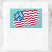 Amerikaanse vlag met vredessymbool Stickers (Tas)