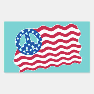 Amerikaanse vlag met vredessymbool Stickers