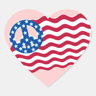Amerikaanse vlag met vredessymbool Stickers