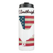 Amerikaanse vlag met witte haan thermosbeker (Voorkant)