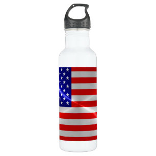 Amerikaanse vlag Metallic Metal Waterfles