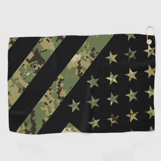 Amerikaanse vlag militaire digitale camouflage golfhanddoek (Horizontaal)