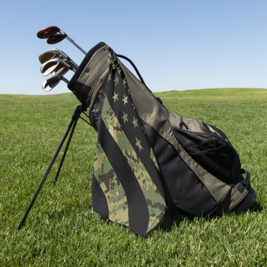 Amerikaanse vlag militaire digitale camouflage golfhanddoek (Groen)