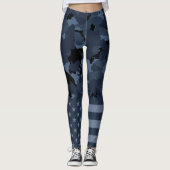 Amerikaanse vlag Militaire nacht Camo Leggings (Voorkant)