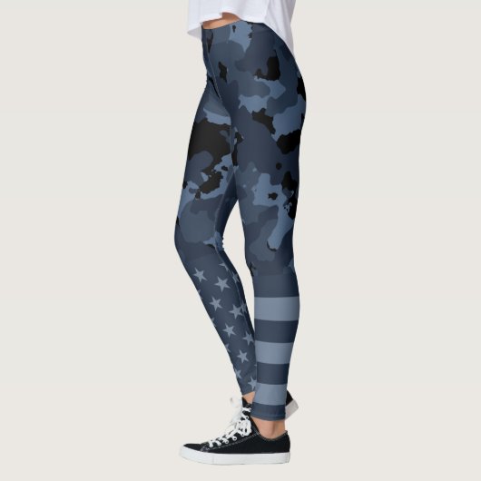 Amerikaanse vlag Militaire nacht Camo Leggings (Links)