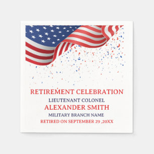 Amerikaanse Vlag Militaire Pensioenfeest Servet