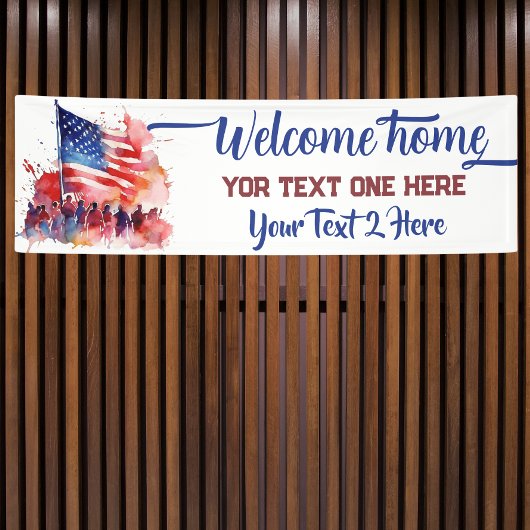 Amerikaanse vlag militaire welkom thuis spandoeken