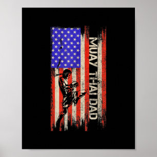  Amerikaanse vlag MMA Muay Thai Fighter Dad Poster