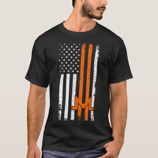 Amerikaanse vlag Monero USA munt Blockchain Crypto T-shirt (Voorkant)