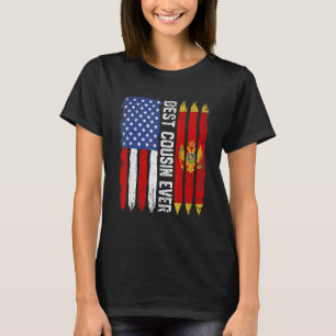 Amerikaanse vlag Montenegro vlag beste neef ooit v T-shirt