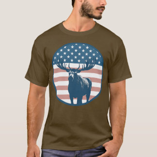 Amerikaanse vlag Moose 2 T-shirt