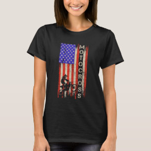 Amerikaanse vlag: Motocross Dirt Bike Silh T-shirt