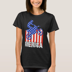  Amerikaanse Vlag Motorcross Merica Dirt Bike T-shirt